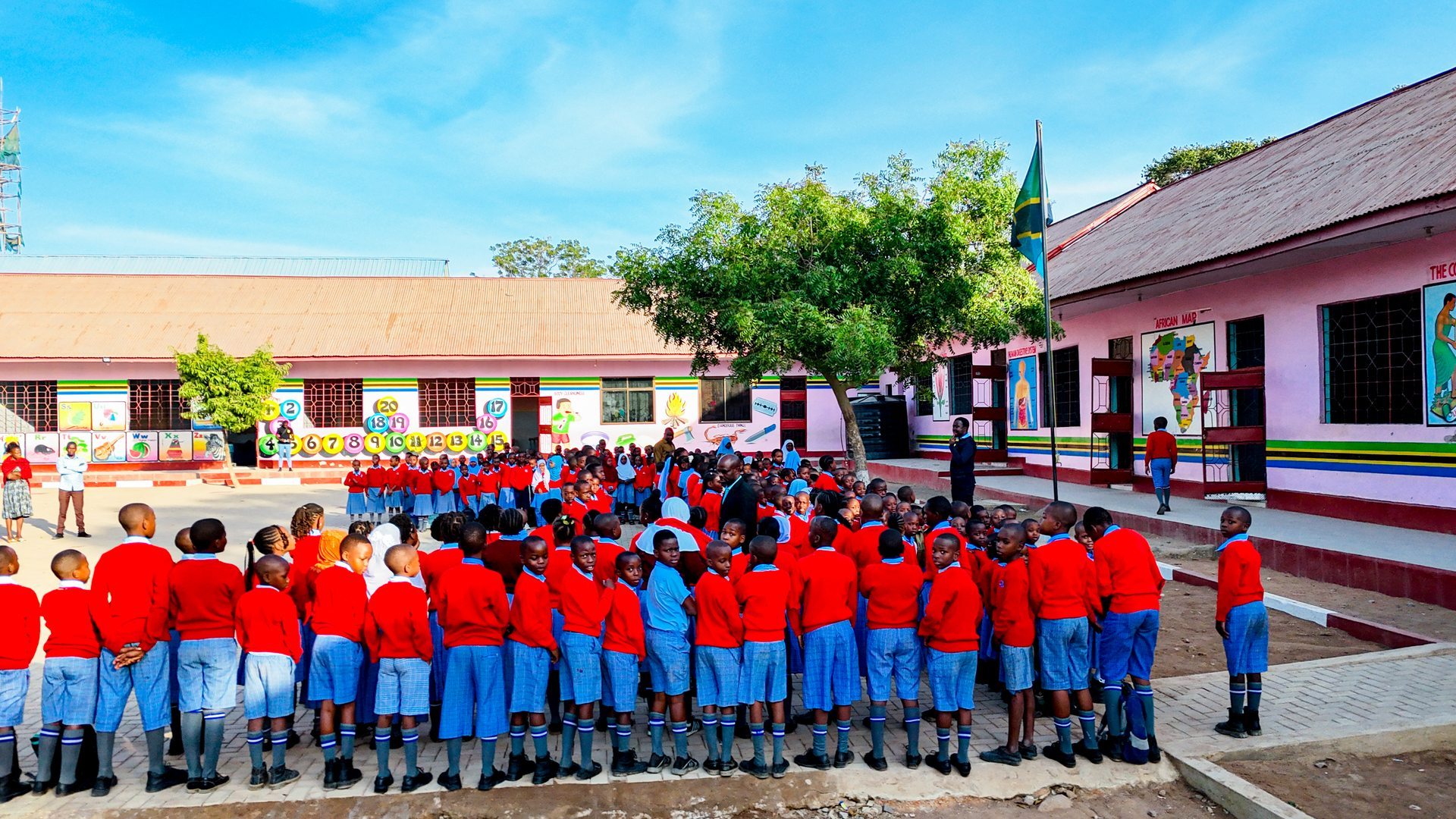 Sponsors visiting children in Tanzania